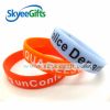glow in the dark silicone wristband with debossed